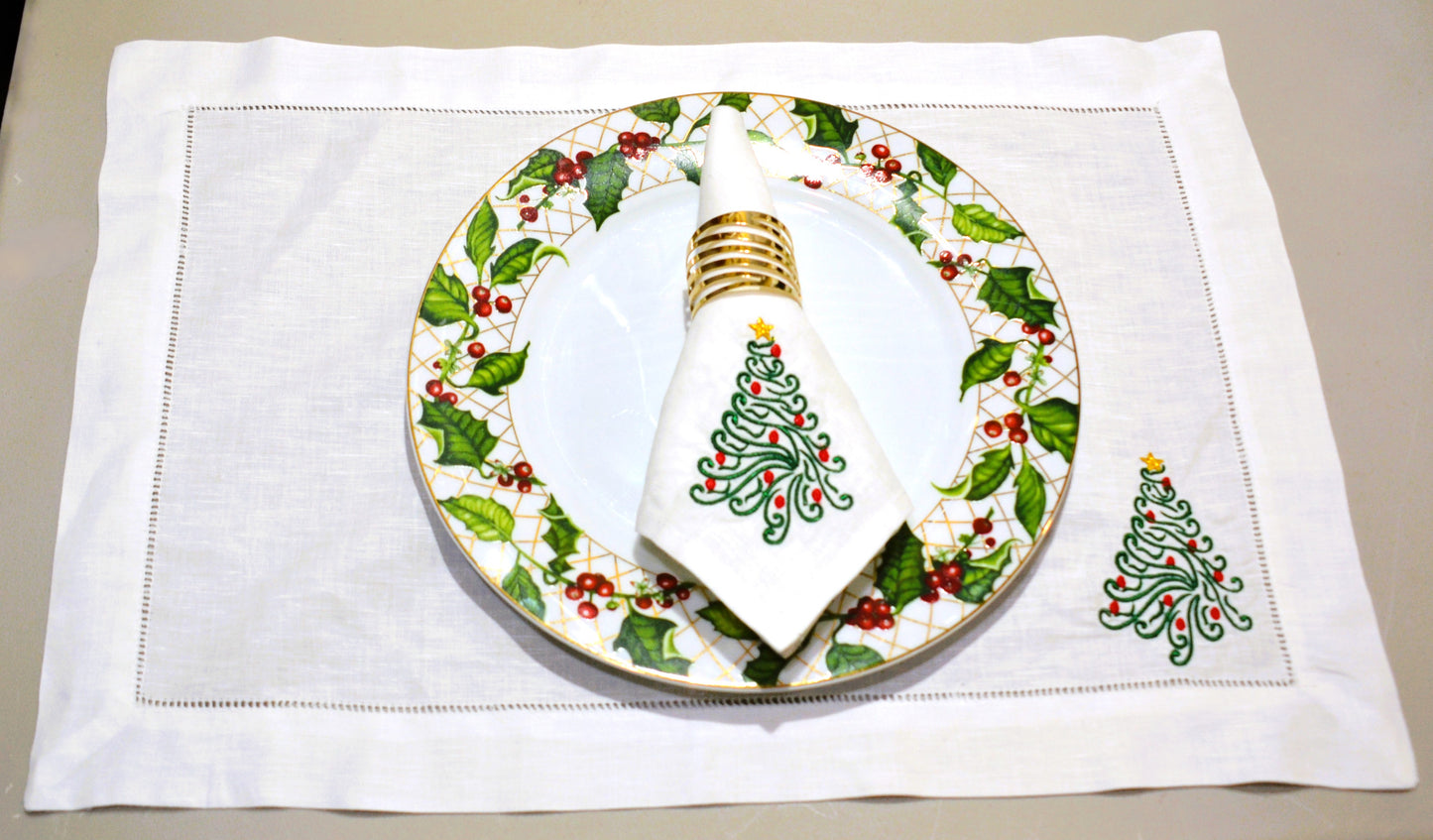 Christmas Tree Swirl Cloth Napkins